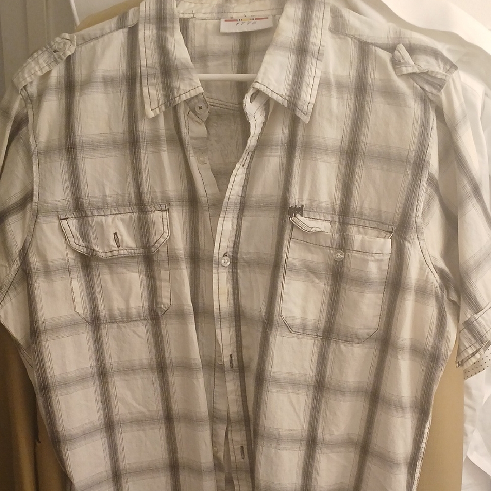 Classic Gray Plaid Button-Down Shirt for Men